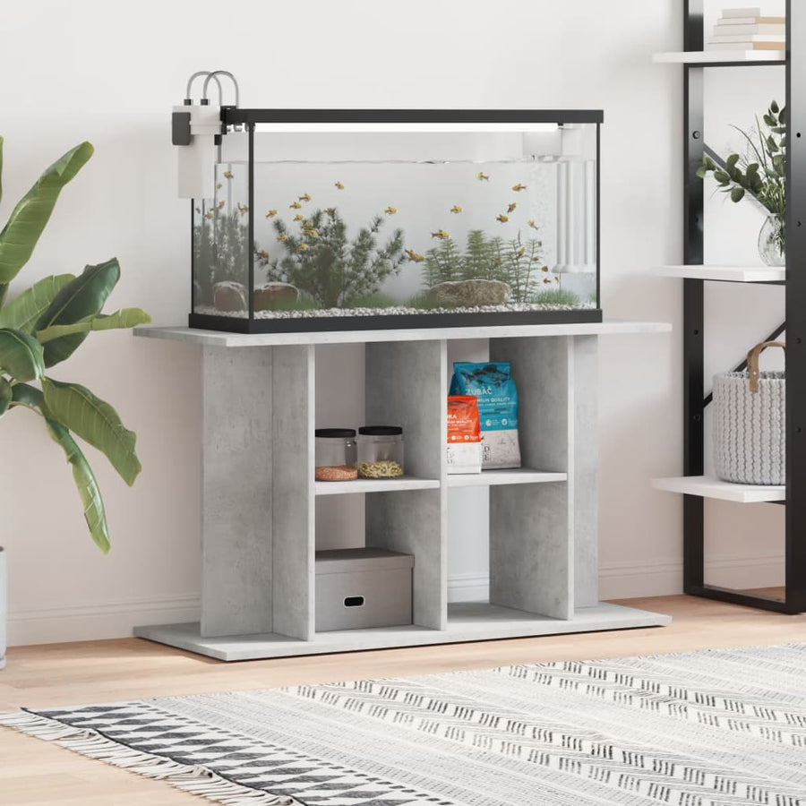 Aquariumstandaard Bewerkt Hout 100 x 40 x 60 cm Betongrijs