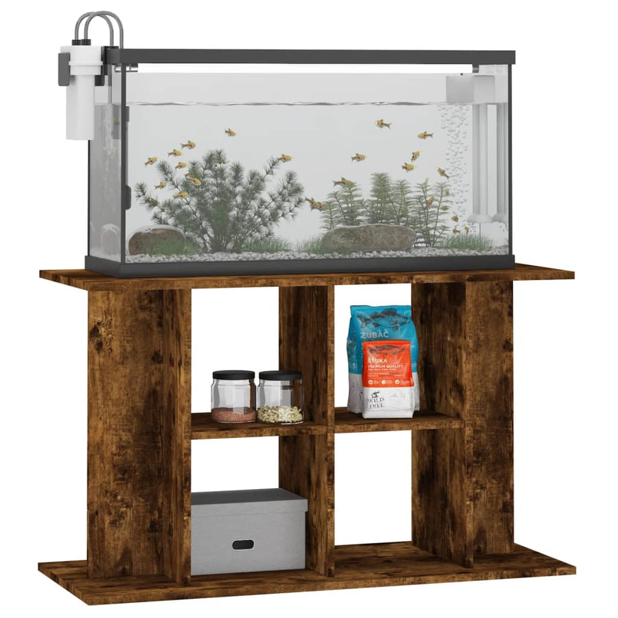 Aquariumstandaard Bewerkt Hout Kleur 100 x 40 x 60 cm Gerookt eiken