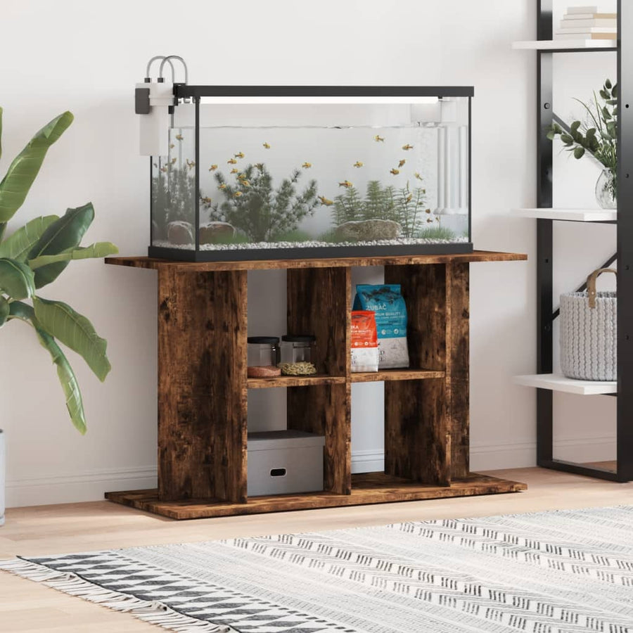 Aquariumstandaard Bewerkt Hout Kleur 100 x 40 x 60 cm Gerookt eiken