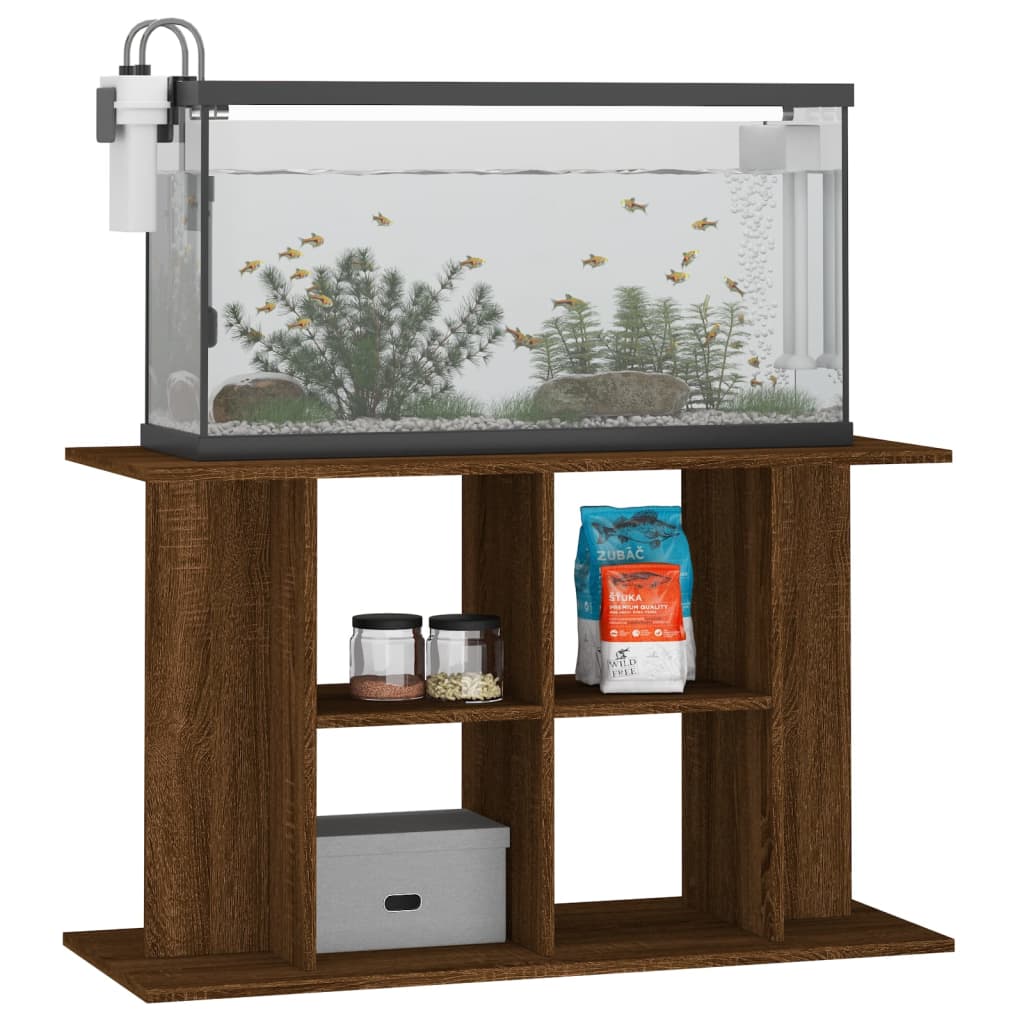 Aquariumstandaard Bewerkt Hout 100 x 40 x 60 cm bruin eikenkleur