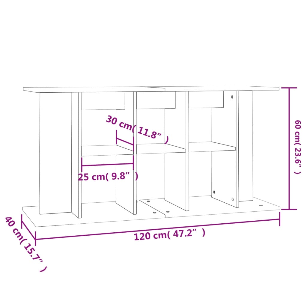 Aquariumstandaard Bewerkt Hout 120 x 40 x 60 cm Hoogglans wit