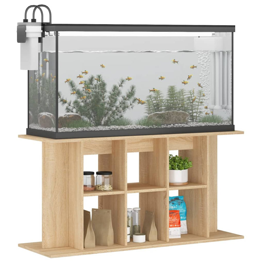 Aquariumstandaard Bewerkt Hout Kleurig 120 x 40 x 60 cm Sonoma eiken