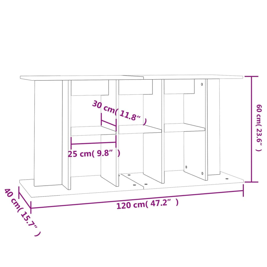 Aquariumstandaard Bewerkt Hout Kleurig 120 x 40 x 60 cm Sonoma eiken