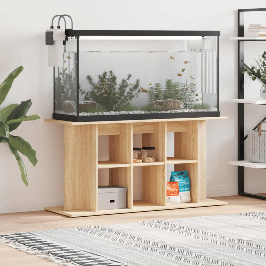 Aquariumstandaard Bewerkt Hout Kleurig 120 x 40 x 60 cm Sonoma eiken