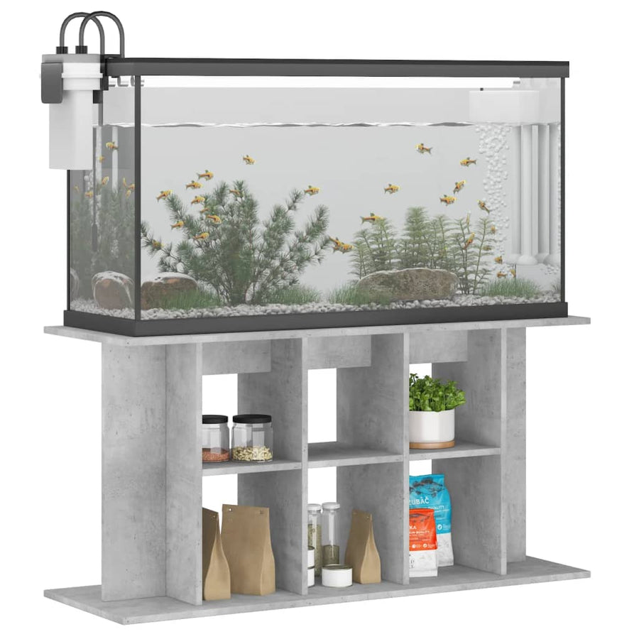 Aquariumstandaard Bewerkt Hout 120 x 40 x 60 cm Betongrijs