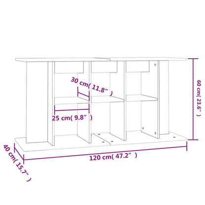 Aquariumstandaard Bewerkt Hout 120 x 40 x 60 cm Betongrijs
