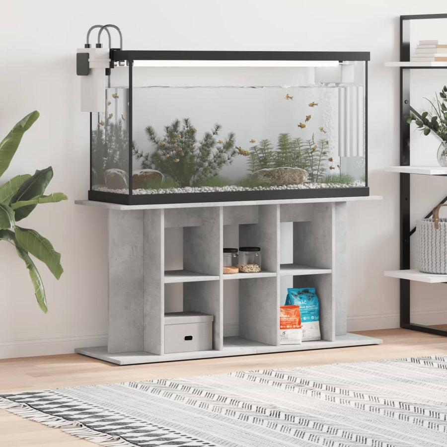 Aquariumstandaard Bewerkt Hout 120 x 40 x 60 cm Betongrijs