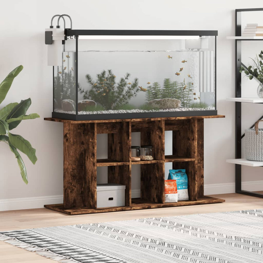 Aquariumstandaard Bewerkt Hout Kleur 120 x 40 x 60 cm Gerookt eiken