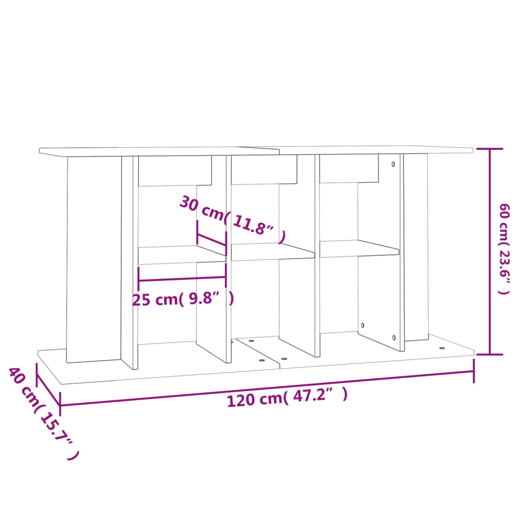 Aquariumstandaard Bewerkt Hout 120 x 40 x 60 cm Grijs sonoma