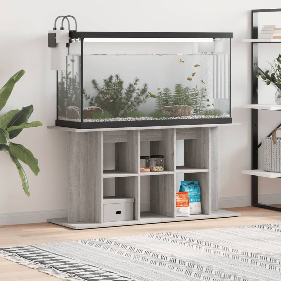 Aquariumstandaard Bewerkt Hout 120 x 40 x 60 cm Grijs sonoma