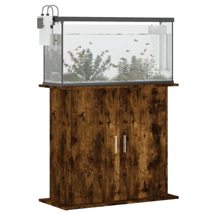 Aquariumstandaard Bewerkt Hout Kleurig 81 x 36 x 73 cm Gerookt eiken