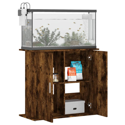 Aquariumstandaard Bewerkt Hout Kleurig 81 x 36 x 73 cm Gerookt eiken