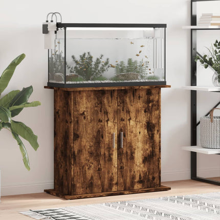 Aquariumstandaard Bewerkt Hout Kleurig 81 x 36 x 73 cm Gerookt eiken