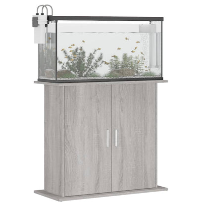 Aquariumstandaard Bewerkt Hout Eiken 81 x 36 x 73 cm Grijs sonoma