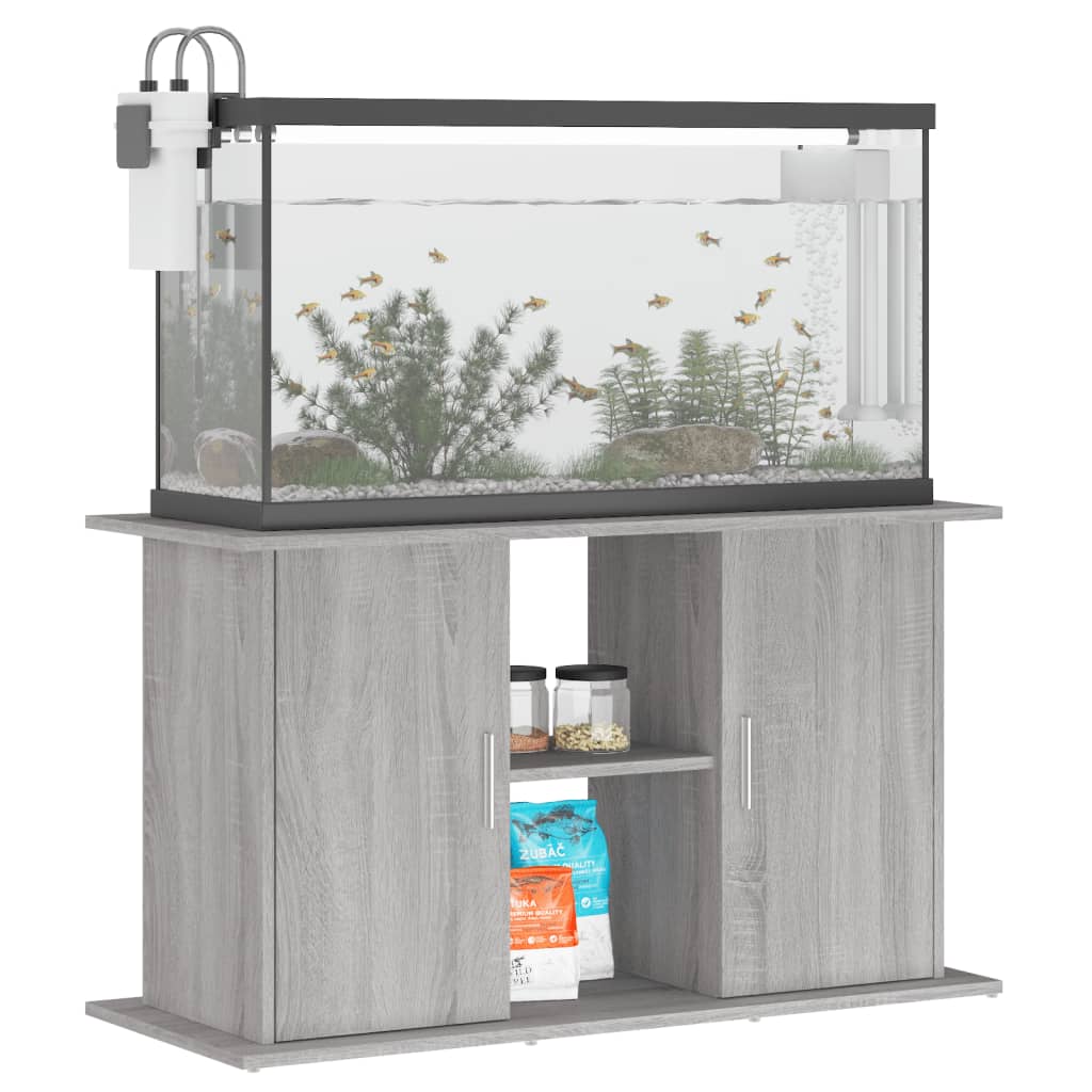 Aquariumstandaard Bewerkt Hout Eiken 101 x 41 x 58 cm Grijs sonoma