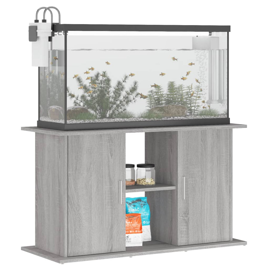 Aquariumstandaard Bewerkt Hout Eiken 101 x 41 x 58 cm Grijs sonoma