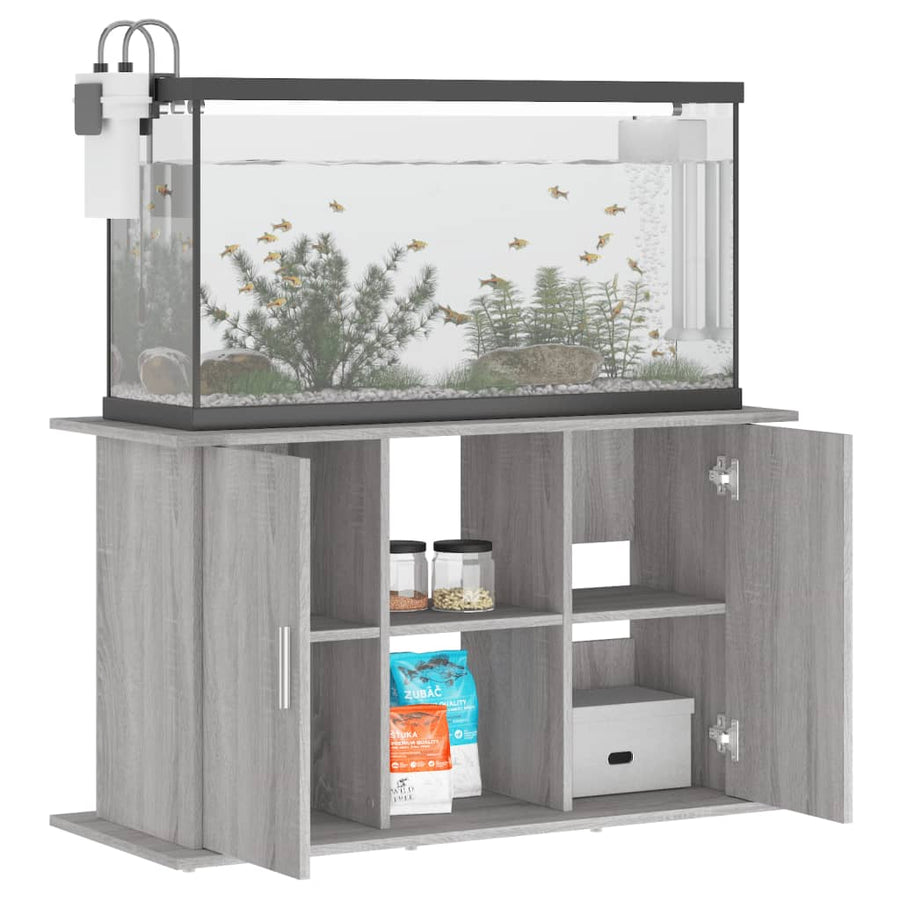 Aquariumstandaard Bewerkt Hout Eiken 101 x 41 x 58 cm Grijs sonoma