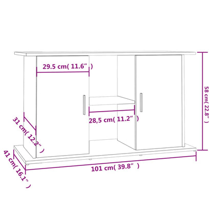 Aquariumstandaard Bewerkt Hout Eiken 101 x 41 x 58 cm Grijs sonoma