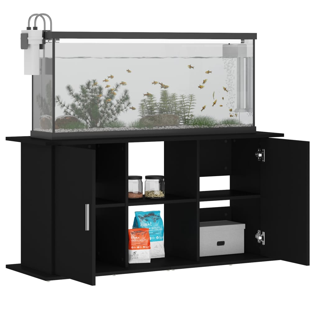 Aquariumstandaard Bewerkt Hout 121 x 41 x 58 cm Zwart