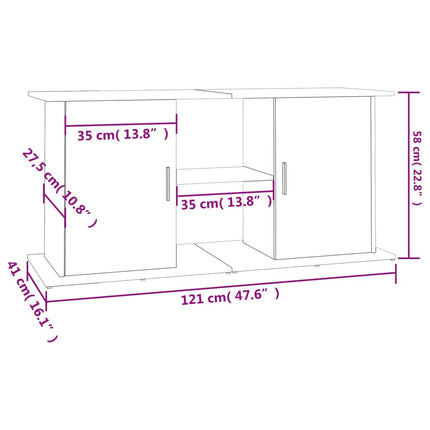 Aquariumstandaard Bewerkt Hout 121 x 41 x 58 cm Hoogglans wit