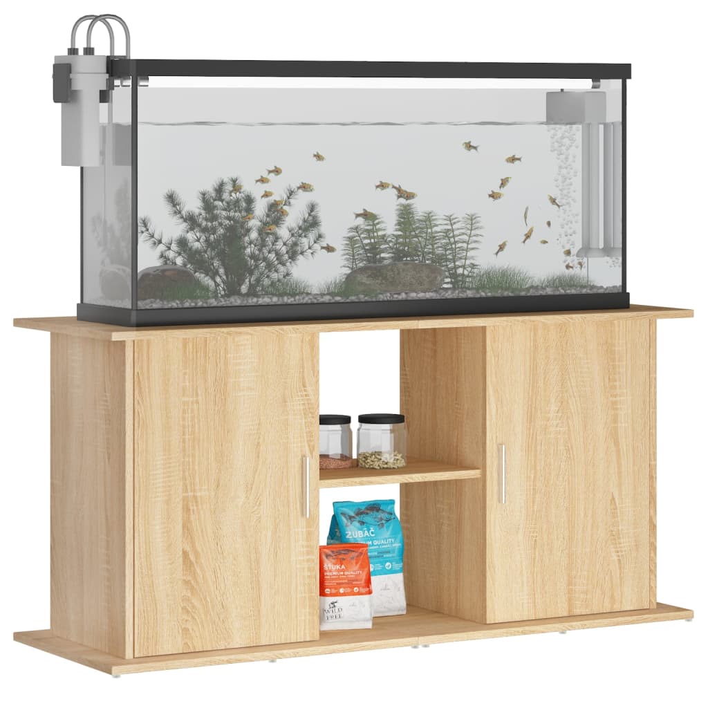 Aquariumstandaard Bewerkt Hout Kleurig 121 x 41 x 58 cm Sonoma eiken