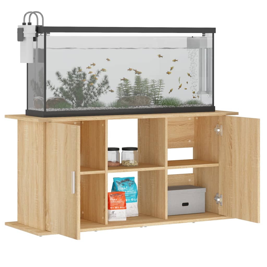 Aquariumstandaard Bewerkt Hout Kleurig 121 x 41 x 58 cm Sonoma eiken