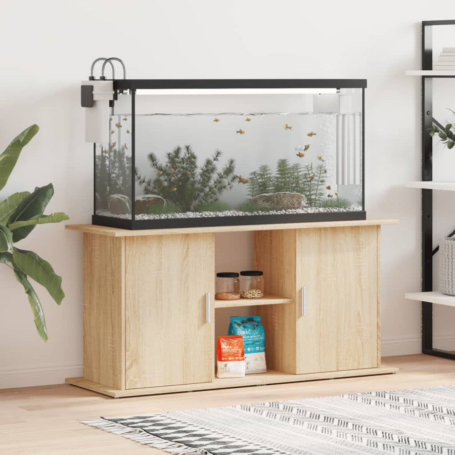 Aquariumstandaard Bewerkt Hout Kleurig 121 x 41 x 58 cm Sonoma eiken