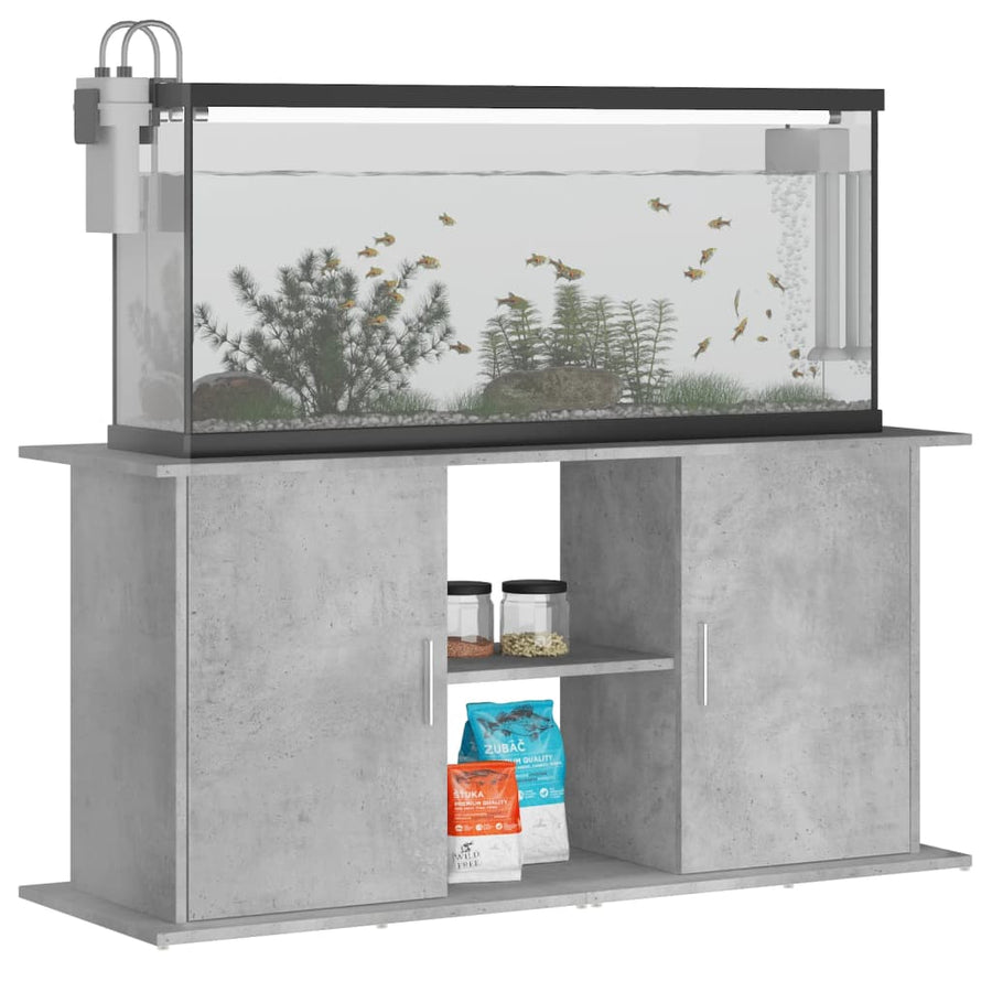 Aquariumstandaard Bewerkt Hout 121 x 41 x 58 cm Betongrijs
