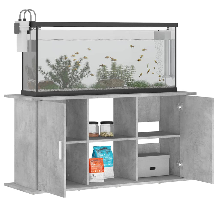 Aquariumstandaard Bewerkt Hout 121 x 41 x 58 cm Betongrijs