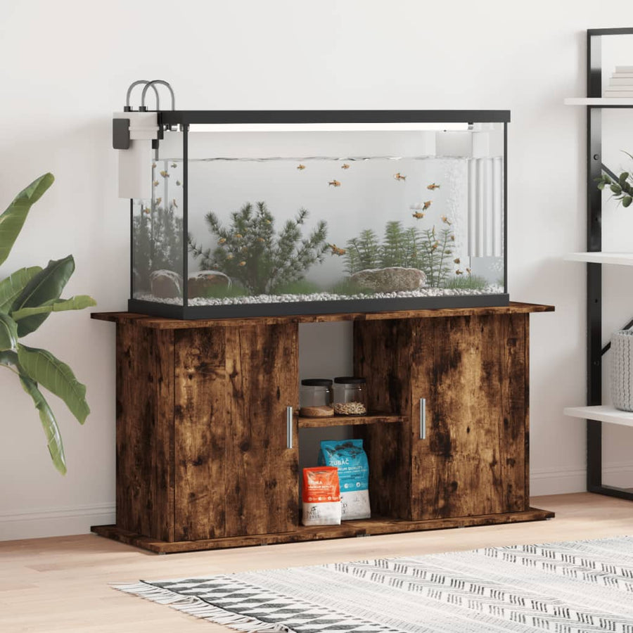 Aquariumstandaard Bewerkt Hout Kleur 121 x 41 x 58 cm Gerookt eiken