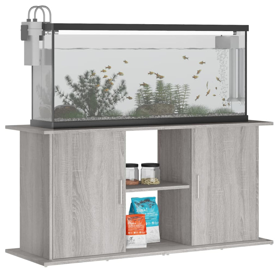 Aquariumstandaard Bewerkt Hout Eiken 121 x 41 x 58 cm Grijs sonoma