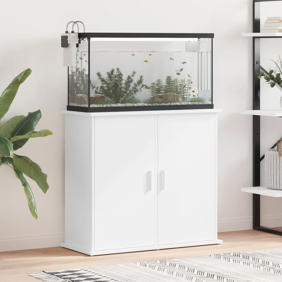 Aquariumstandaard Bewerkt Hout 81 x 36 x 73 cm Wit