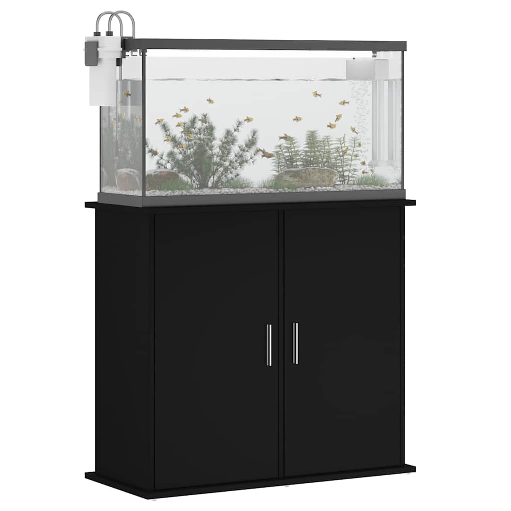 Aquariumstandaard 81x36x73 cm bewerkt hout zwart