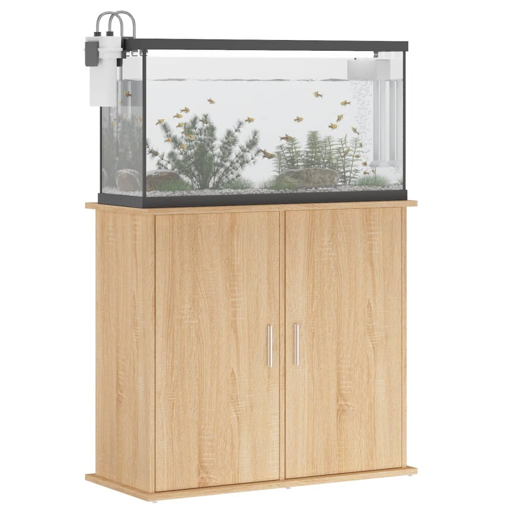 Aquariumstandaard Bewerkt Hout Kleurig 81 x 36 x 73 cm Sonoma eiken