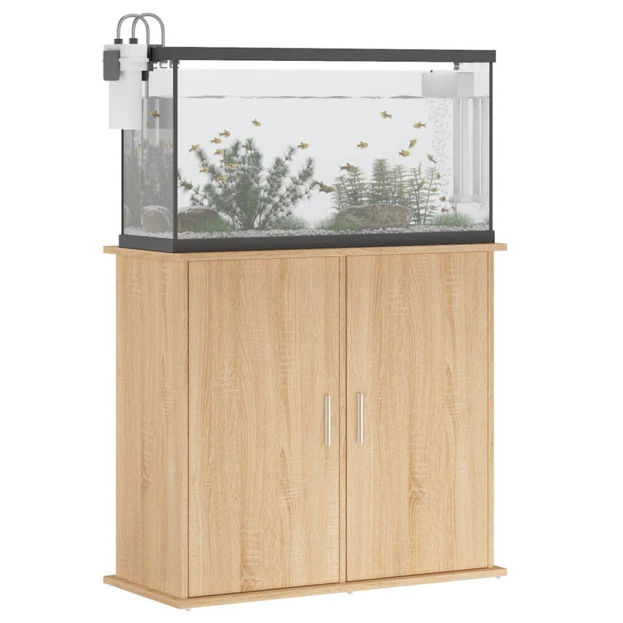 Aquariumstandaard Bewerkt Hout Kleurig 81 x 36 x 73 cm Sonoma eiken