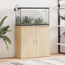 Aquariumstandaard Bewerkt Hout Kleurig 81 x 36 x 73 cm Sonoma eiken