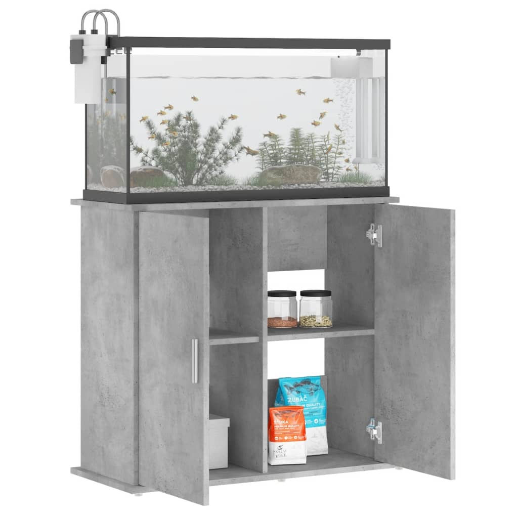 Aquariumstandaard Bewerkt Hout 81 x 36 x 73 cm Betongrijs