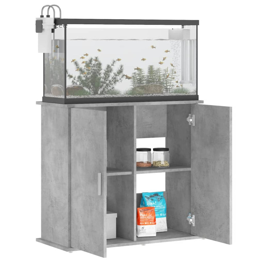 Aquariumstandaard Bewerkt Hout 81 x 36 x 73 cm Betongrijs