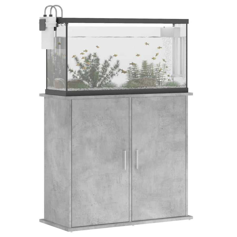 Aquariumstandaard Bewerkt Hout 81 x 36 x 73 cm Betongrijs