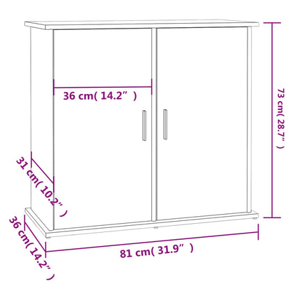 Aquariumstandaard Bewerkt Hout 81 x 36 x 73 cm Betongrijs