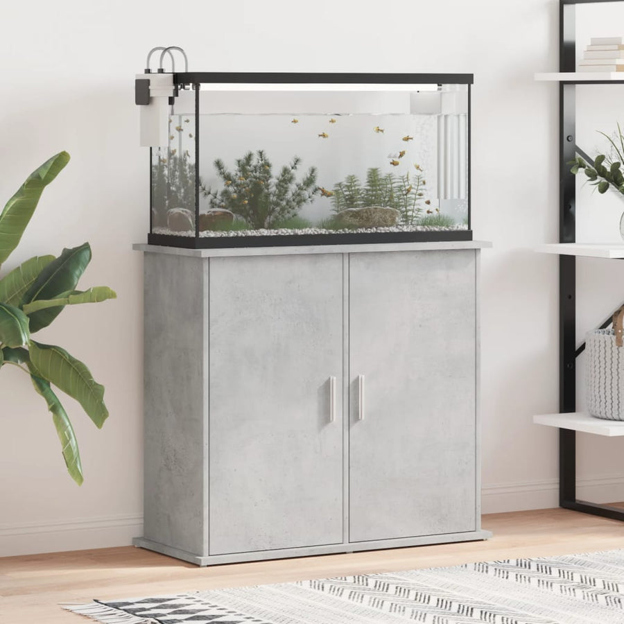 Aquariumstandaard Bewerkt Hout 81 x 36 x 73 cm Betongrijs