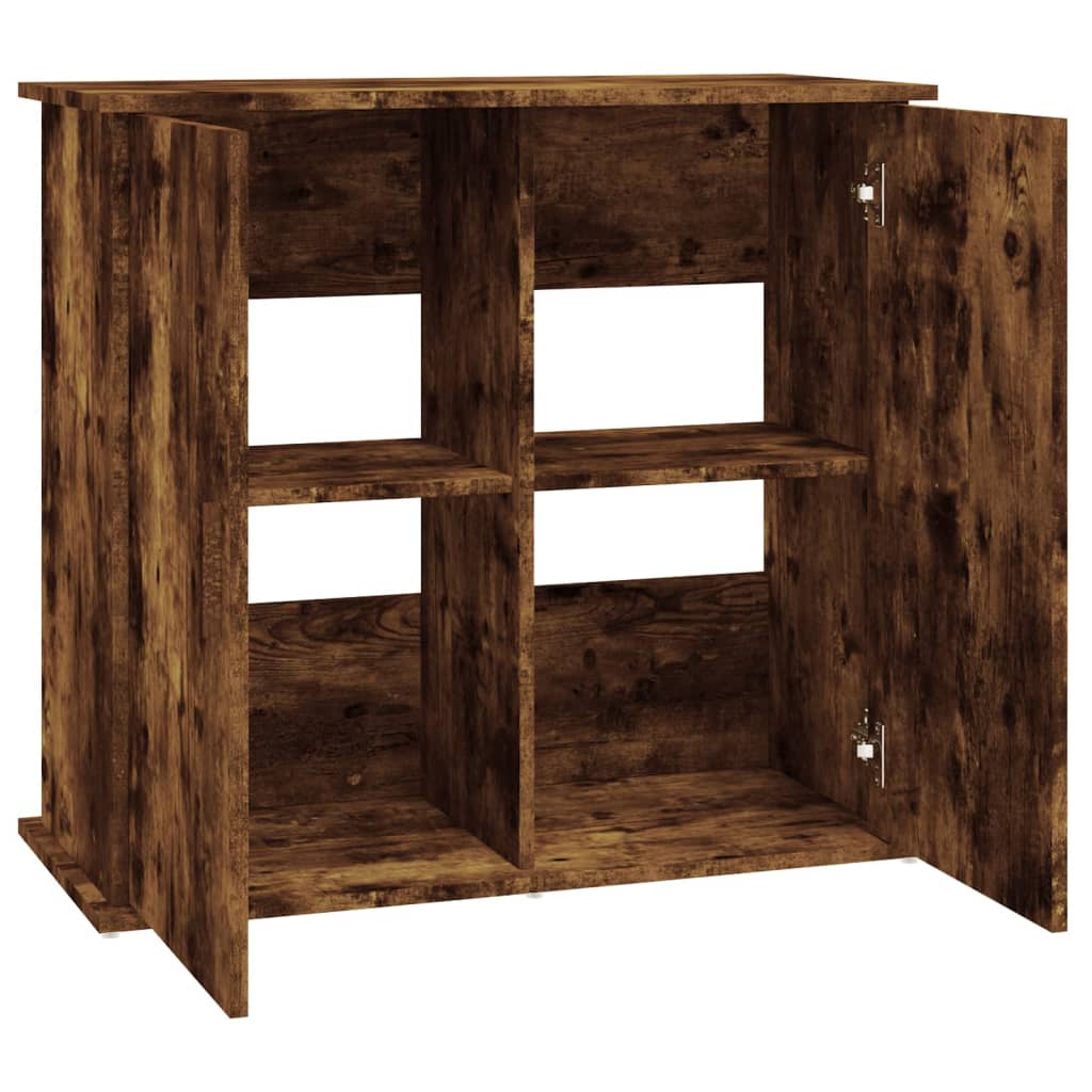Aquariumstandaard Bewerkt Hout Kleurig 81 x 36 x 73 cm Gerookt eiken