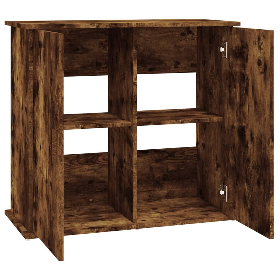 Aquariumstandaard Bewerkt Hout Kleurig 81 x 36 x 73 cm Gerookt eiken