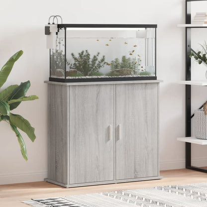 Aquariumstandaard Bewerkt Hout Eiken 81 x 36 x 73 cm Grijs sonoma