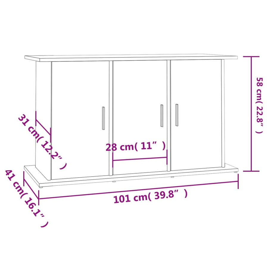 Aquariumstandaard Bewerkt Hout Kleurig 101 x 41 x 58 cm Sonoma eiken
