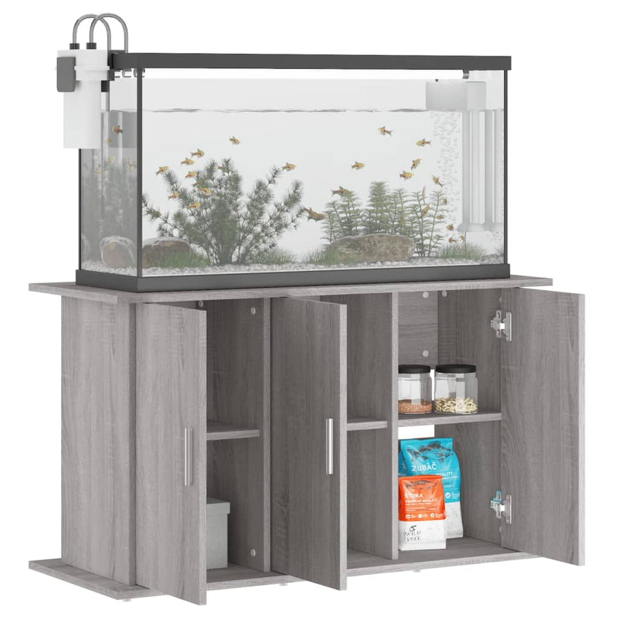 Aquariumstandaard Bewerkt Hout Eiken 101 x 41 x 58 cm Grijs sonoma