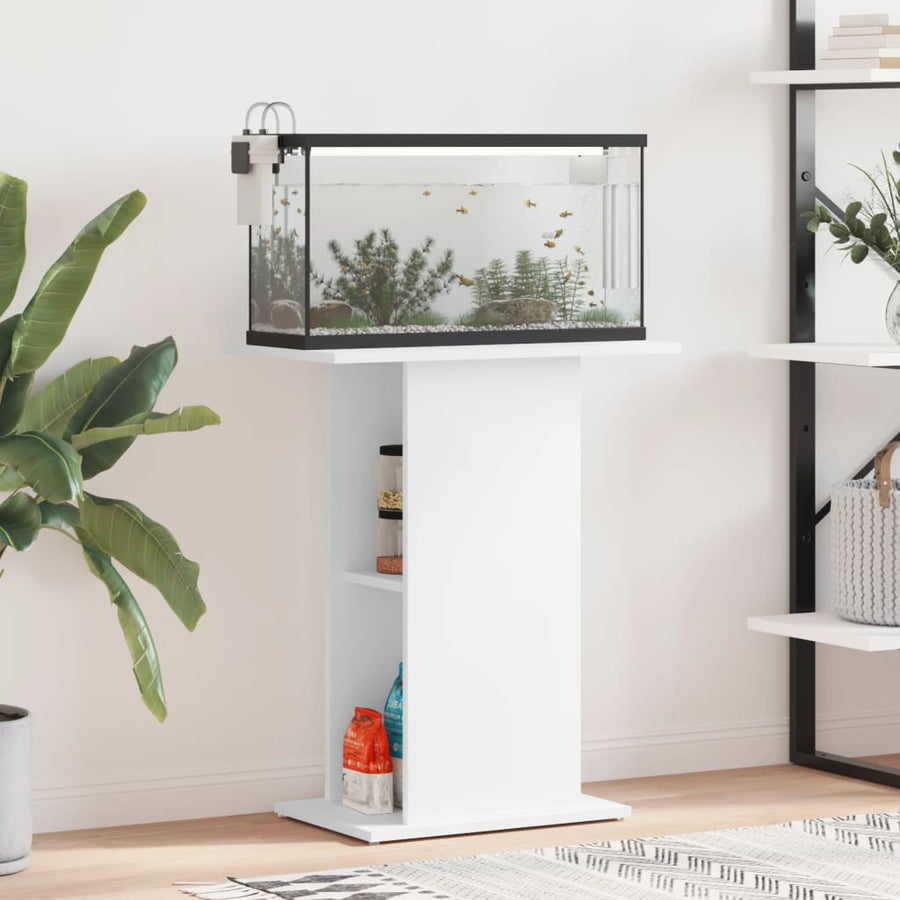 Aquariumstandaard 60,5X36X72,5 Cm Bewerkt Hout 60.5 x 36 x 72.5 cm Wit