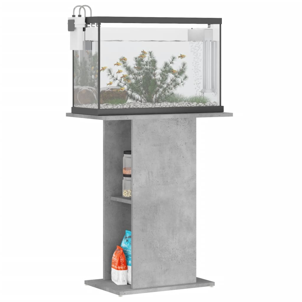 Aquariumstandaard 60,5X36X72,5 Cm Bewerkt Hout 60.5 x 36 x 72.5 cm Betongrijs
