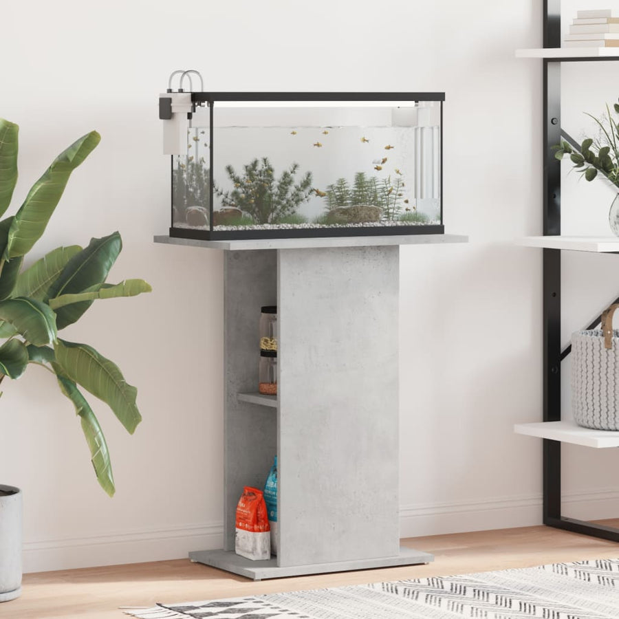 Aquariumstandaard 60,5X36X72,5 Cm Bewerkt Hout 60.5 x 36 x 72.5 cm Betongrijs
