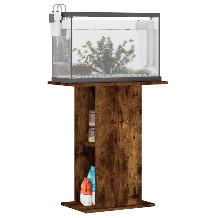 Aquariumstandaard 60,5X36X72,5 Cm Bewerkt Hout 60.5 x 36 x 72.5 cm Gerookt eiken
